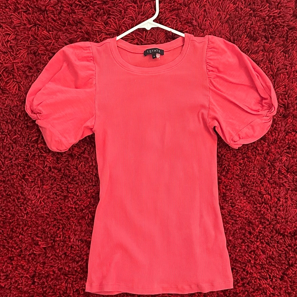 1. State Pink Puffed Sleeve Blouse